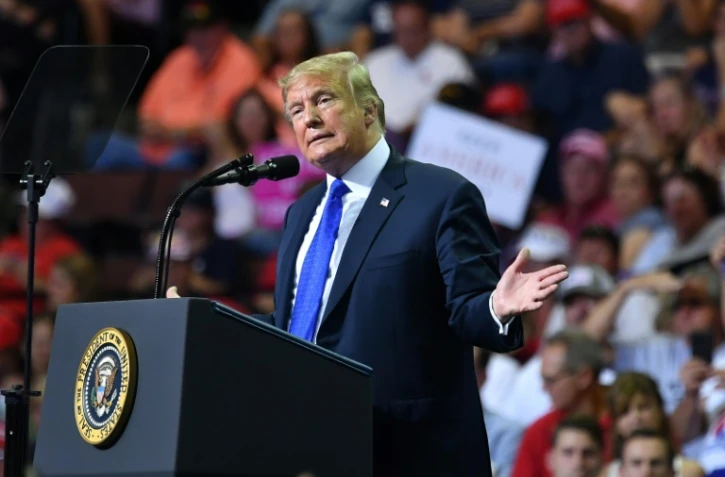 Le président américain Donald Trump lors d'un meeting à Southaven, le 2 octobre 2018 dans le Mississippi