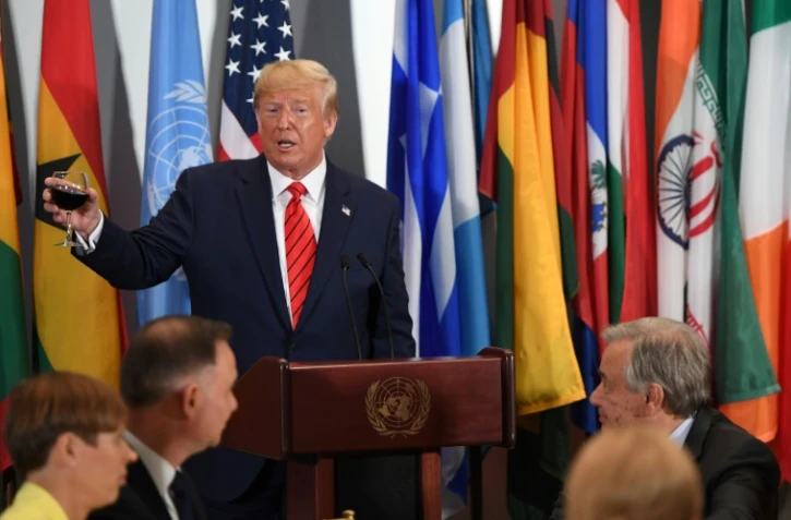 Le président américain Donald Trump, photographié lors d'un déjeuner en marge de la conférence générale de l'ONU mardi à New York