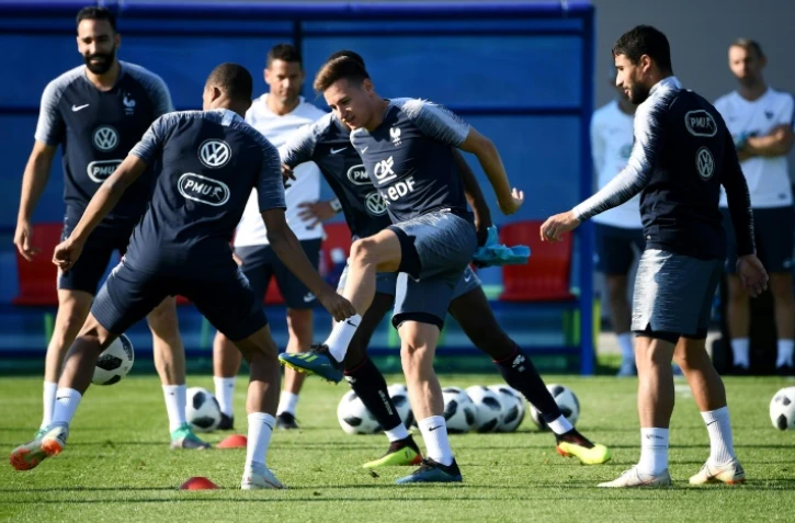 Séance d'entraînement pour les joueurs de l'équipe de France à Istra, le 27 juin 2018, à trois jours du choc contre l'Argentine