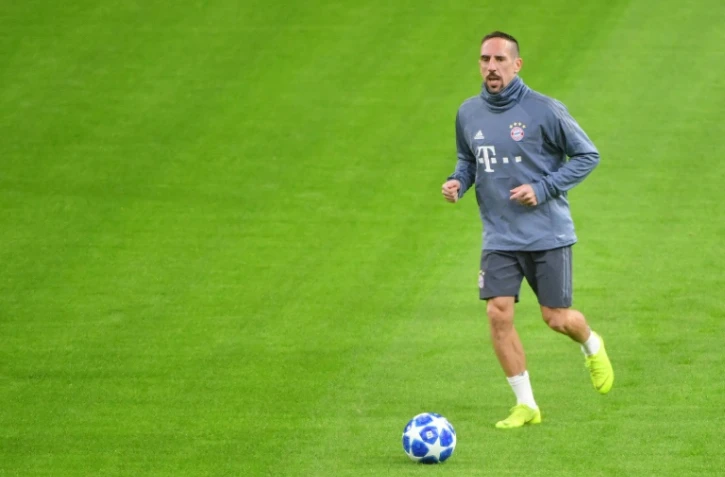 L'attaquant du Bayern Munich, Franck Ribéry, lors d'un entraînement avant un match de Ligue des champions, à Amsterdam, le 11 décembre 2018