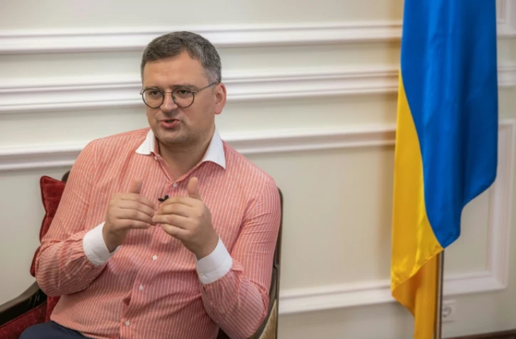 Le ministre ukrainien des Affaires étrangères Dmytro Kouleba lors d'une interview avec l'AFP, le 16 août 2023 à Kiev