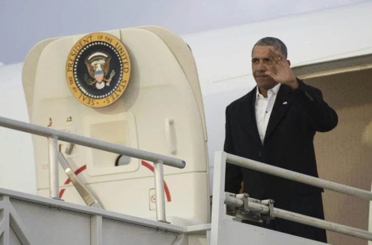 Le président américain Barack Obama à son arrivée à l'aéroport de Jacksonille, en Floride, le 7 janvier 2017