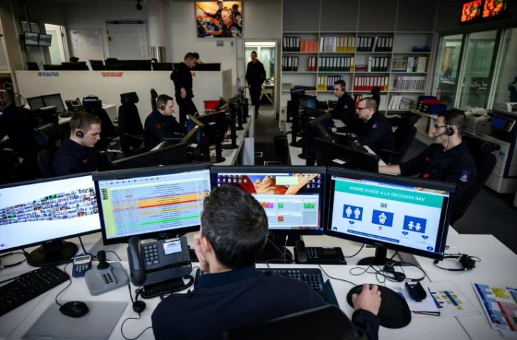 Un centre d'appel des pompiers en janvier 2019 à Paris