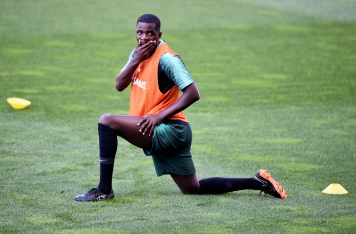 Le milieu portugais William Carvalho lors d'une séance d'entrapinement à Braga le 27 mai 2018