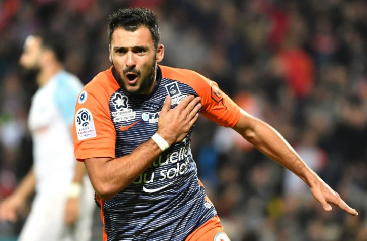 L'attaquant de Montpellier Gaëtan Laborde buteur lors de la victoire à domicile 3-0 face à Marseille le 4 novembre 2018