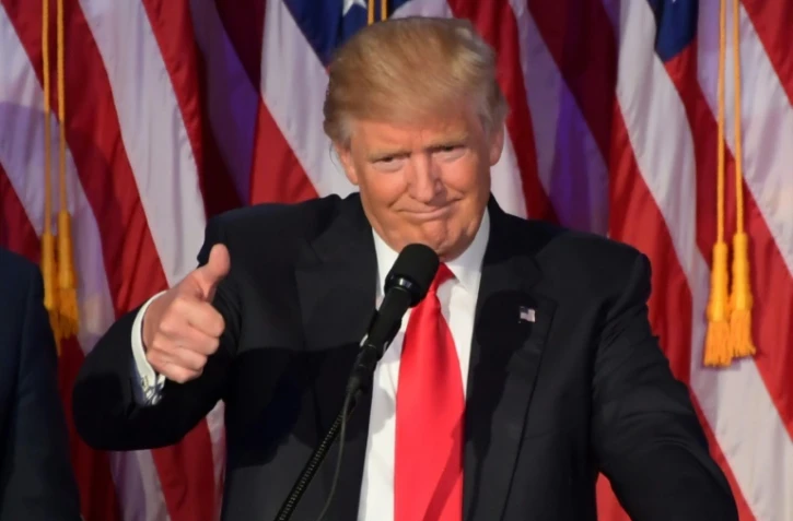 Le président élu Donald Trump lors de son discours de victoire, à New York, le 9 novembre 2016