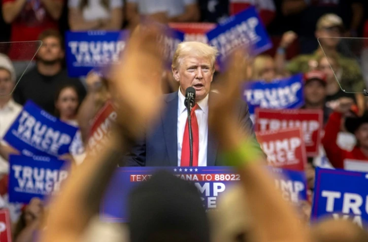 Donald Trump, lors d'un meeting de campagne dans le Montana, le 9 août 2024