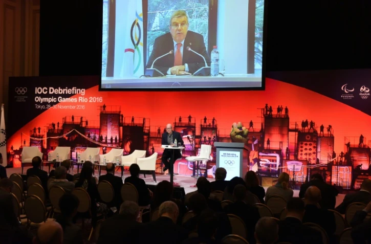 Le président du CIO Thomas Bach, le 30 novembre 2016 à Tokyo