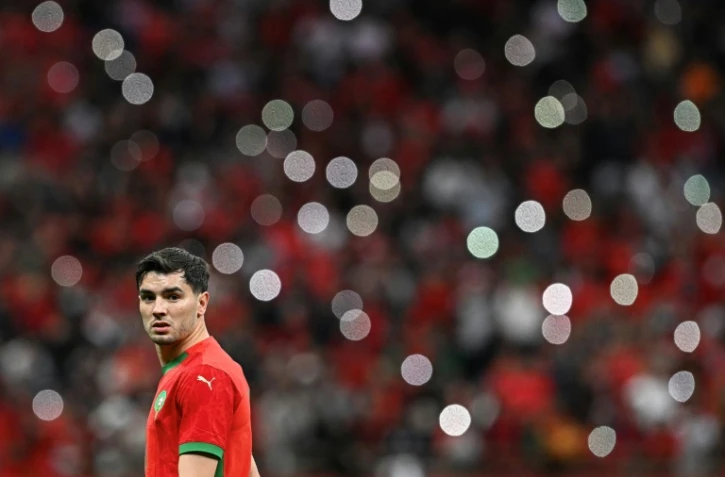 L'attaquant du Maroc Brahim Diaz lors du match des 8es de finale de la Coupe d'Afrique des nations contre la Tanzanie le 4 janvier 2024 à RAbat
