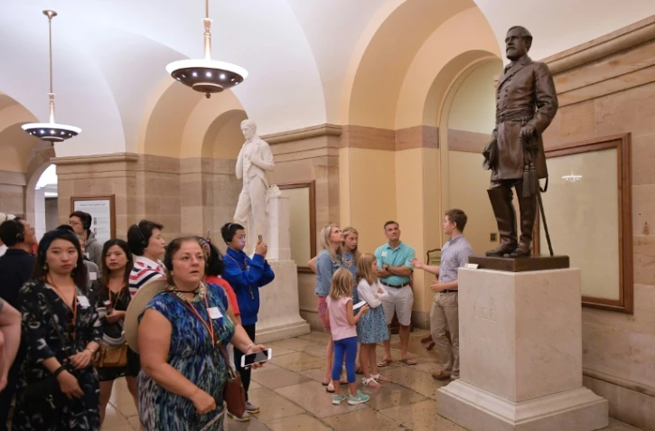 La statue du général Robert Lee, commandant de l'armée confédérée lors de la Guerre de Sécession, au Congrès à Washington
