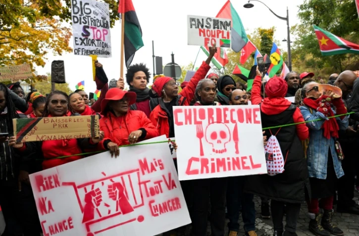Manifestation organisée par la diaspora d'outre-mer, place Denfert-Rochereau à Paris, le 10 novembre 2024