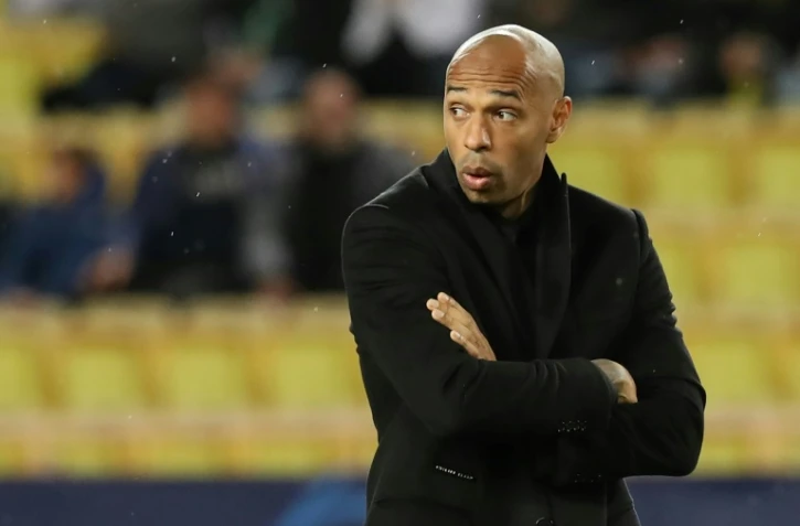 Thierry Henry, alors entraîneur de Monaco, avant le match de groupes de la Ligue des champions face à Dortmund, à "Louis-II", le 11 décembre 2018