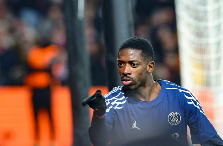 Auteur d'un doublé lors de la victoire 3-0 du PSG, Ousmane Dembélé a encore été d'une efficacité clinique face à Brest en barrage aller d'accession aux huitièmes de finale de la Ligue des champions le 11 février 2025 au Stade de Roudourou à Guingamp