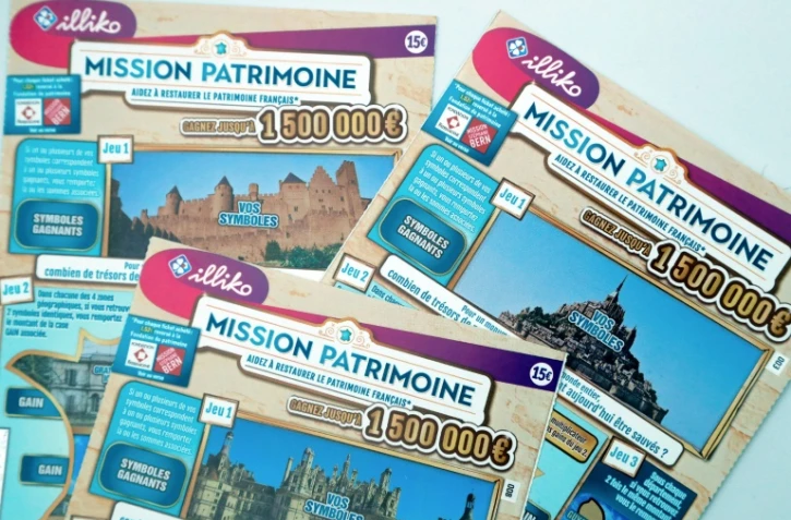 Tickets du jeu à gratter "Mission patrimoine", prise le 30 mai 2018 au siège de la Française des Jeux (FDJ) à Boulogne-Billancourt