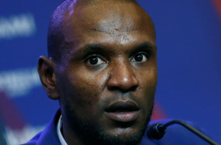 Le tout nouveau directeur sportif du FC Barcelone, Eric Abidal, le 12 juillet 2018 au siège du club