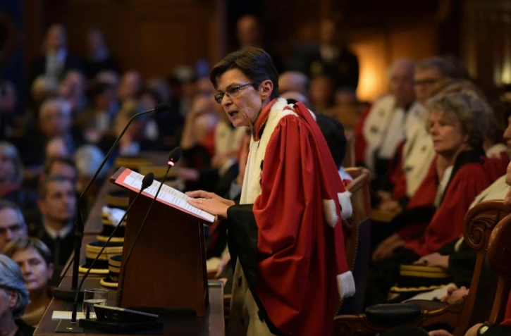 La procureure générale de la cour d'appel de Paris Catherine Champrenault lors d'une audience solennelle à Paris le 16 janvier 2017
