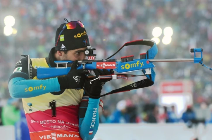 Martin Fourcade au tir lors du 12,5 km poursuite de Nove Mesto, le 17 décembre 2016