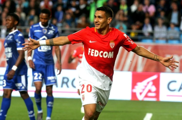 Rony Lopes auteur du but décisif pour l'AS Monaco à Troyes, le 19 mai 2018