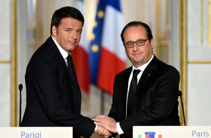 Matteo Renzi et François Hollande à l'Elysée le 26 novembre 2015