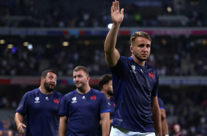 Anthony Jelonch après la victoire de l'équipe de France le 14 septembre 2023 face à l'Uruguay. Titulaire et capitaine, le troisième ligne n'avait plus joué depuis sa grave blessure à un genou fin février face à l'Ecosse