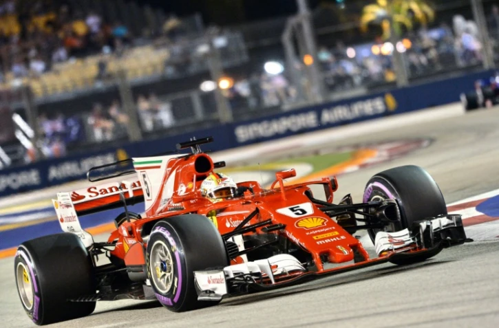 Sebastian Vettel lors des qualifications du Grand Prix de Singapour