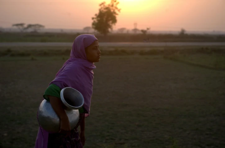 Une femme Rohingya à Shan Taung dans les environs de Mrauk U proche de la frontière avec le Bangladesh, le 4 avril 2018