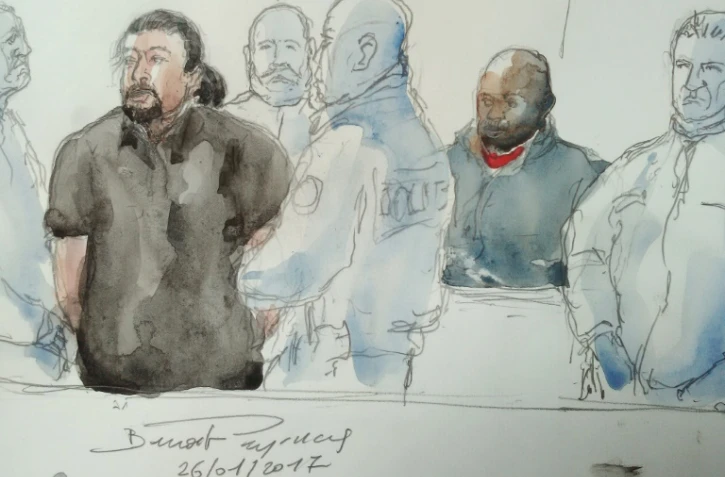 Croquis d'audience du procès de Jawad Bendaoud, le 26 janvier 2017 au tribunal de Bobigny