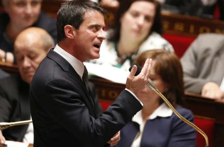 Le Premier ministre français Manuel Valls lors de la séance de questions au gouvernement à l'Assemblée, le 25 mai 2016 à Paris