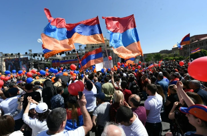 Manifestation de l'opposition Ă Erevan, le 1er mai 2018