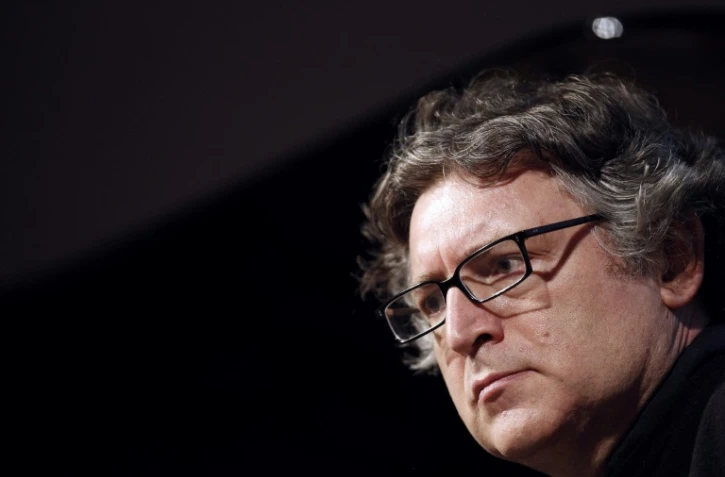 Le philosophe Michel Onfray, lors du lancement de "l'Université populaire" à Hérouville-Saint-Clair, le 15 octobre 2010 près de Caen