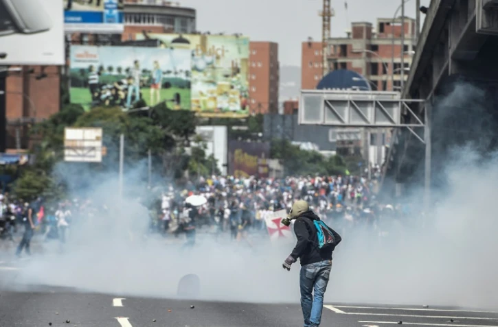 Manifestation à Caracas contre le président Nicolas Maduro, le 22 mai 201
