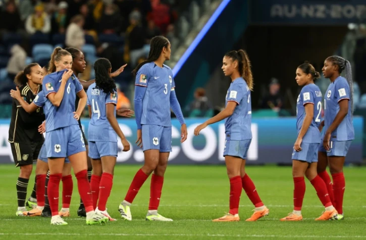 Les Françaises après le match nul concédé contre les Jamaïcaines au Mondial, le 23 juillet 2023 à Sydney