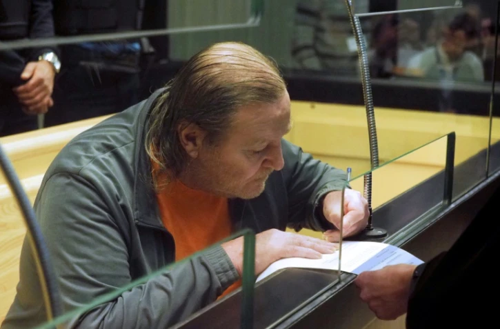 Jacques Rançon, surnommé "le tueur de la gare de Perpignan" lors d'une audience au Palais de justice de Perpignan le 5 mars 2018