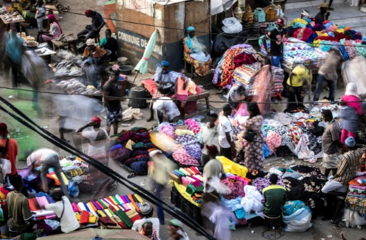 Un marché aux tissus de Dakar (Sénégal) le 11 octobre 2022