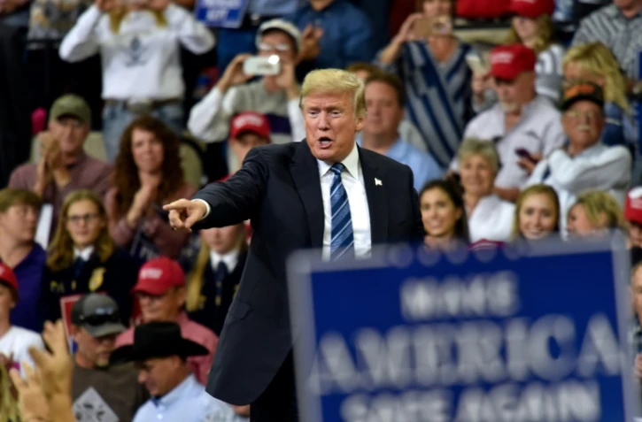 Donald Trump lors d'un meeting de campagne pour les élections de mi-mandat, à Billings, dans le Montana, le 6 septembre 2018