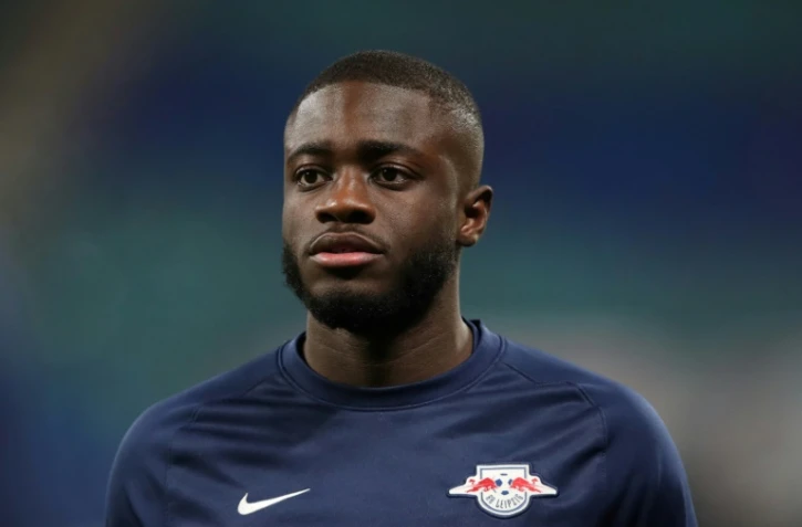 Dayot Upamecano le 30 janvier 2021 lors du match de Bundesliga entre Leipzig et le Bayer Leverkusen, à Leipzig.