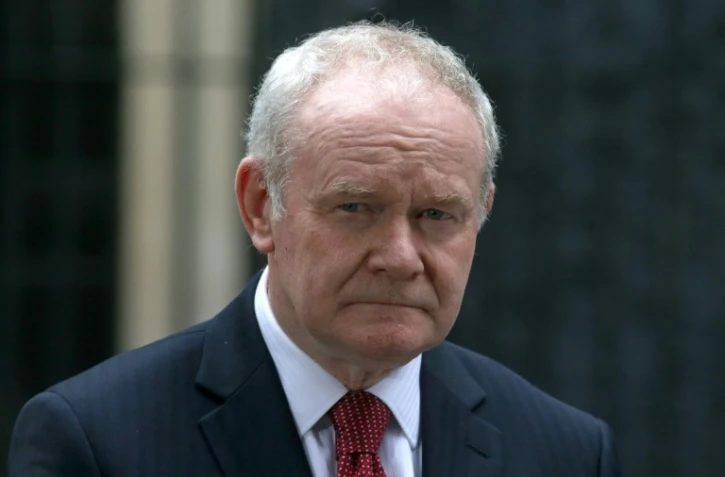 L'ancien vice-Premier ministre d'Irlande du Nord, Martin McGuinness, le 24 octobre 2016 devant le 10 Downing Street à Londres
