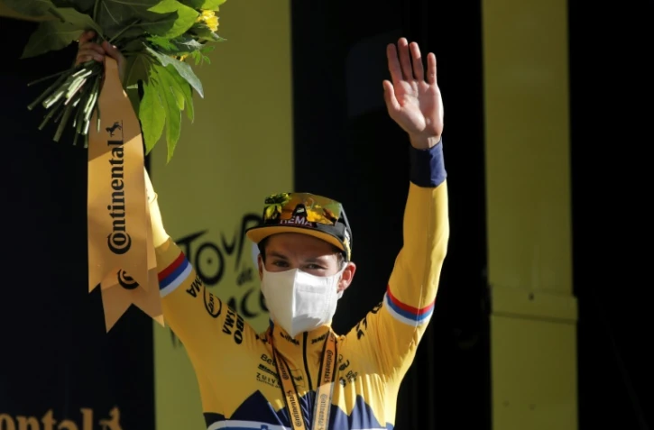 Le Slovène Primoz Roglic (Jumbo) vainqueur de la 4e étape du Tour de France, entre Sisteron et la station d'Orcières-Merlette, le 1er septembre 2020