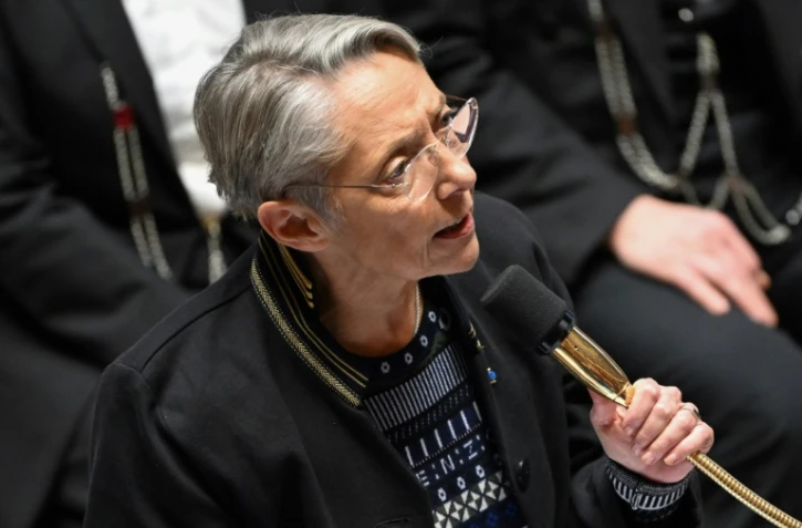 La Première ministre Elisabeth Borne à l'Assemblée nationale à Paris le 12 décembre 2023