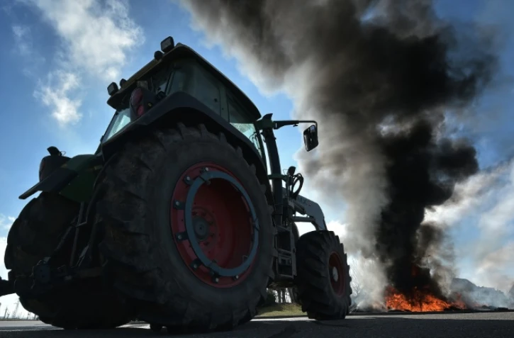 Manifestation d'agriculteurs à Vendenheim (France), le 12 février 2016