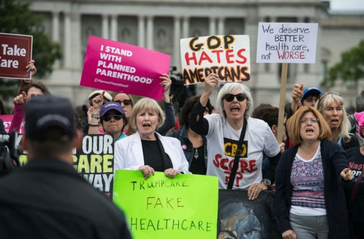 Manifestation contre l'abrogation de l'Obamacare à Washington le 4 mai 2017