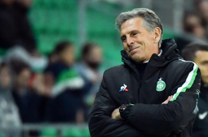 L'entraîneur de Saint-Etienne, Claude Puel, lors du match à domicile contre Angers, comptant pour la 11e journée de Ligue 1, le 22 octobre 2021 au Stade Geoffroy-Guichard
