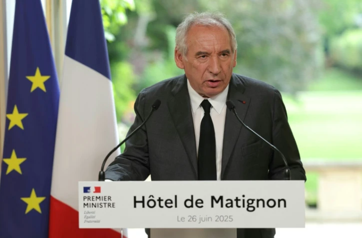 Le Premier ministre François Bayrou le 26 juin 2025, à l'hôtel Matignon, à Paris