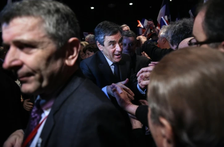 François Fillon à son arrivée à un meeting le 9 mars 2017 à Besançon