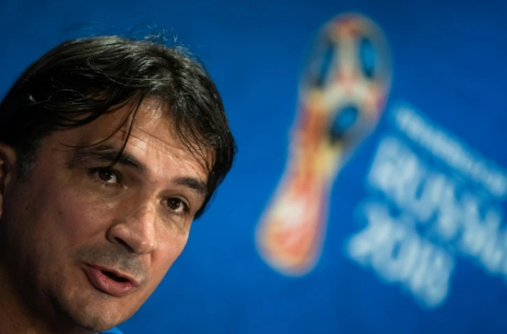 Le sélectionneur croate Zlatko Dalic en conférence de presse le 12 juillet 2018 à Moscou
