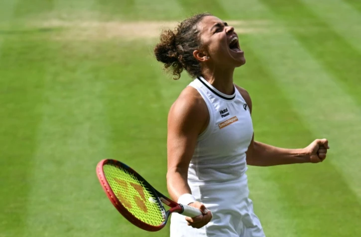 L'Italienne Jasmine Paolini après sa victoire contre la Croate Donna Vekic en demi-finales de Wimbledon, le 11 juillet 2024
