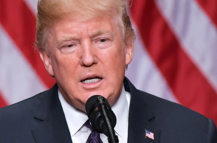 Donald Trump lors d'un discours à Washington le 18 décembre 2017