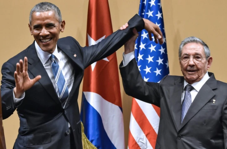 Le président cubain Raoul Castro et son homologue américain Barack Obama, à la Havane, le 21 mars 2016