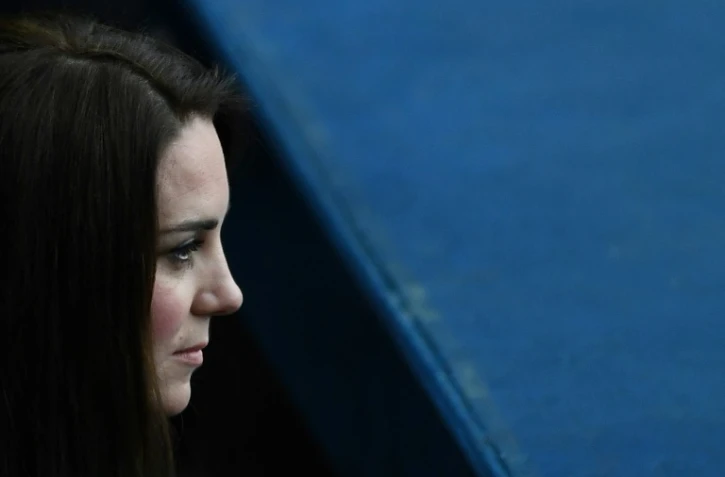 Kate Middleton, duchesse de Cambridge, le 18 mars 2017 à Saint-Denis près de Paris