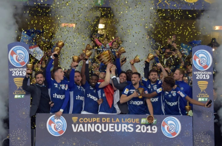 Strasbourg, dernier vainqueur de la Coupe de la Ligue le 31 mars 2019 au stade Pierre-Mauroy